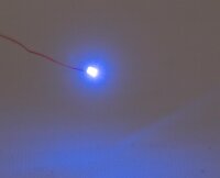LED 0402 blau bedrahtet - 10er Pack (Kupferlackdraht 0,08mm, farblich markiert)
